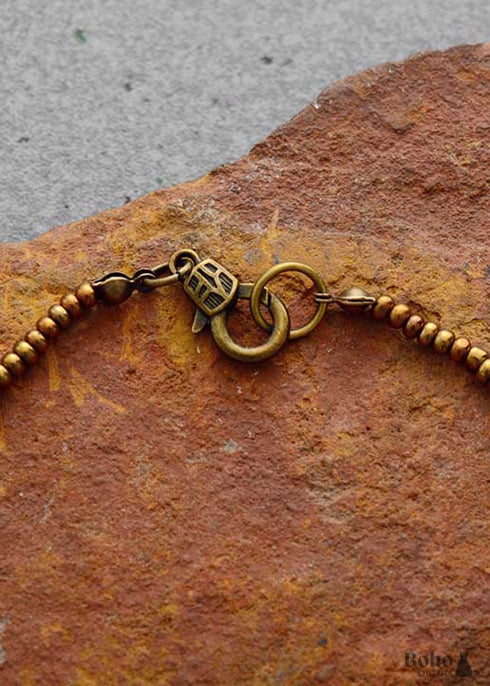 Collar bohemio, gargantilla, amatistas, cuentas de piedra natural, semillas