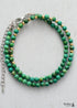 Collar bohemio, gargantilla, piedras naturales azules y verdes