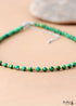 Collar bohemio, gargantilla, piedras naturales azules y verdes