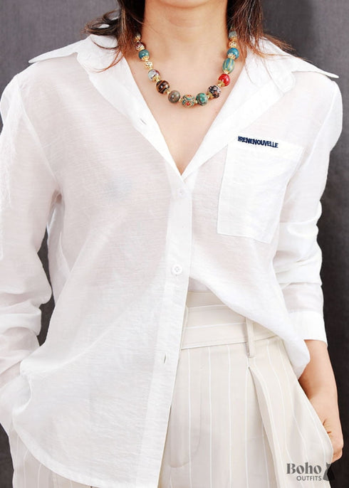 Collar bohemio, gargantilla, azul y dorado étnico elegante