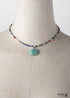 Boho Necklace, Choker Necklace, Mix Natural Stone Beads, Pendant