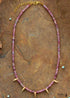 Collar bohemio, gargantilla, punta de turmalina rosa