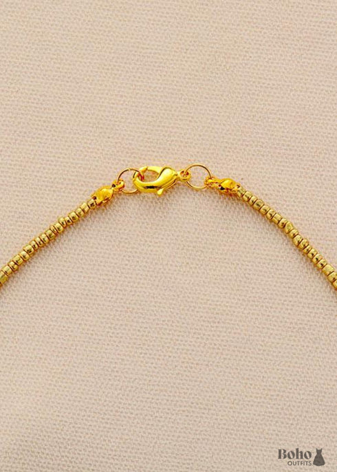 Collar bohemio, gargantilla, turquesa, piedra natural, semillas