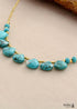 Collar bohemio, gargantilla, turquesa, piedra natural, semillas