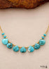 Collar bohemio, gargantilla, turquesa, piedra natural, semillas