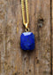 Boho Necklace, Deep Blue Lapis Square Pendant
