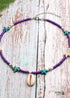 Collar bohemio, concha azul hippie y estrella de mar