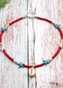 Collar bohemio, concha azul hippie y estrella de mar