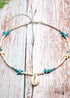 Collar bohemio, concha azul hippie y estrella de mar