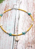 Collar bohemio, concha azul hippie y estrella de mar