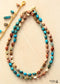 Collar Boho, Collar Mala, Jaspe Imperial Azul y Marrón
