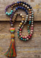 Collar bohemio, collar mala, rosario de cuentas de semillas