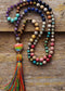 Collar bohemio, collar mala, rosario de cuentas de semillas
