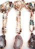 Boho Necklace, RH Amazonite Crystal Druzy Brown Natural Stone