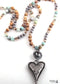 Boho Necklace, RH Amazonite Jasper, Heart Brown Natural Stone