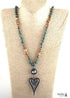 Boho Necklace, RH Amazonite Jasper, Heart Brown Natural Stone