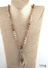 Boho Necklace, RH Antique Drop Crystal Lava Stone