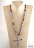 Boho Necklace, RH Antique Silver Cross, Lava Stone