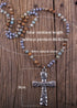 Boho Necklace, RH Antique Silver Cross, Lava Stone