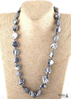 Boho Necklace, RH Big Pearl Shell White Pink Necklaces