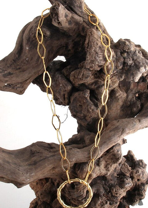Collar bohemio con hoja de oro y cobre RH