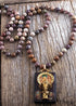 Collar bohemio, piedra de lava preciosa RH, Buda Ganesha