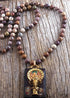 Collar bohemio, piedra de lava preciosa RH, Buda Ganesha