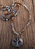 Collar bohemio, piedra de lava preciosa RH, árbol de la vida
