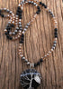 Collar bohemio, piedra de lava preciosa RH, árbol de la vida