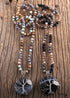 Collar bohemio, piedra de lava preciosa RH, árbol de la vida