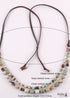 Collar Boho, RH Piedras Naturales Preciosas Eslabones con Cuero