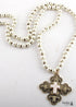 Boho Necklace, RH Precious Pearl, Cross
