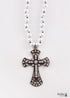 Boho Necklace, RH Precious Pearl, Cross
