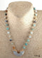 Boho Necklace, RH Rose Quart Amazonite, Half Moon Pink Natural Stone