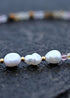 Boho Necklace, Seed Bead Choker, Brown Crystal Pearl