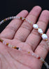 Boho Necklace, Seed Bead Choker, Brown Crystal Pearl