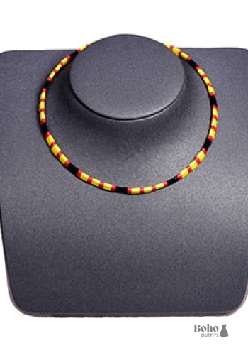 Collar bohemio, gargantilla de cuentas de tila, color de la vida