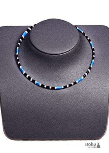 Collar bohemio, gargantilla de cuentas de tila, color de la vida