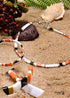 Collar bohemio, gargantilla de cuentas de tila con pulsera, color de la vida