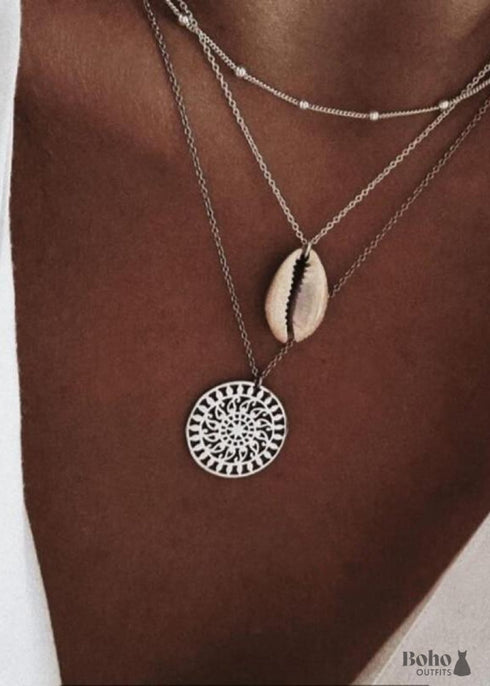 Conjunto de collares bohemios con conchas Talia