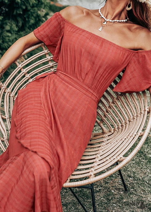 Boho Orange Midi Dress Zara