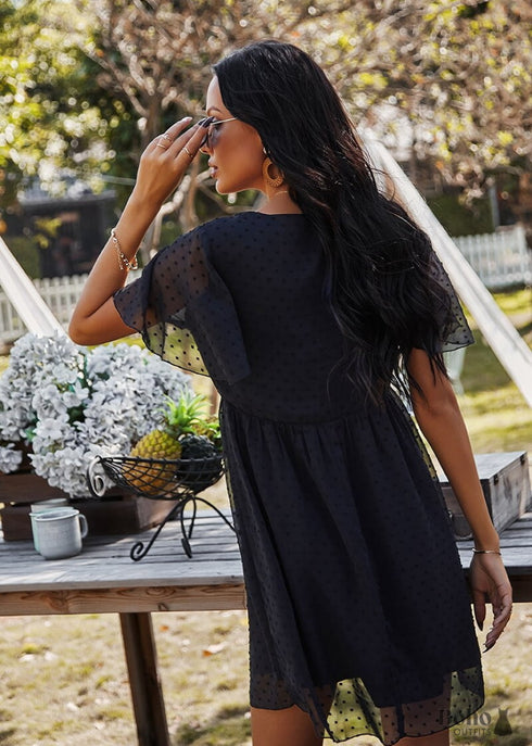 Boho Plunge Mini Dress Katie