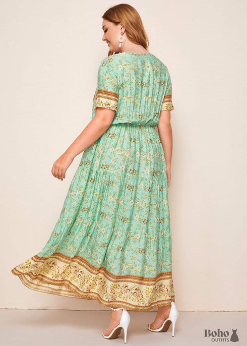 Vestido largo Adriana estilo bohemio de talla grande para mujer