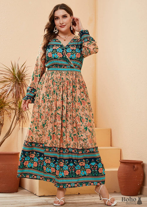 Boho Plus Size Alira Maxi Dress For Women