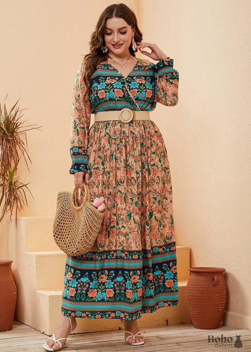 Boho Plus Size Alira Maxi Dress For Women