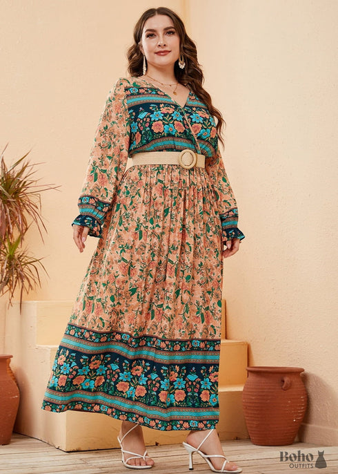 Boho Plus Size Alira Maxi Dress For Women