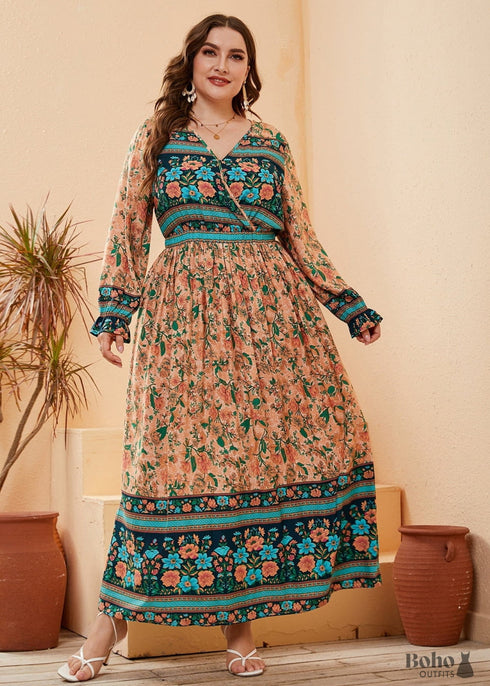 Boho Plus Size Alira Maxi Dress For Women
