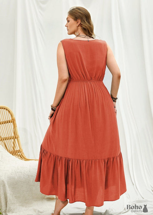 Boho Plus Size Aveline Maxi Dress - Sunset For Women