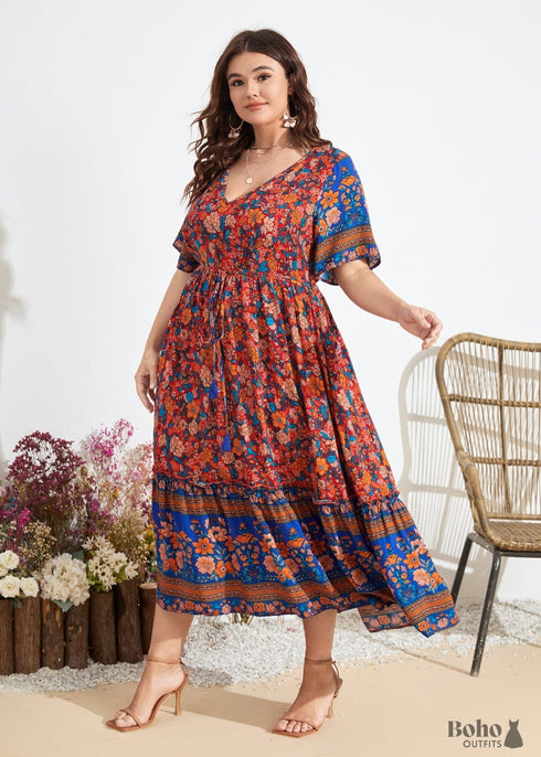 Vestido largo bohemio Bethany de talla grande para mujer