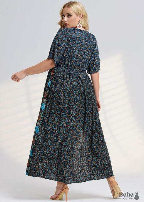 Boho Plus Size Blain Maxi Dress For Women
